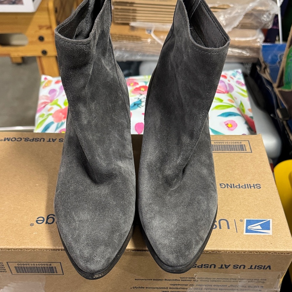 Dolce Vita Charcoal Suede Women's Ankle Booties
